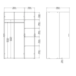 Guardaroba 3 Ante > Dmora Guardaroba 3 Ante Appendiabiti 5 Ripiani 135x52 cm, 3 Ante - Gerrei Bianco