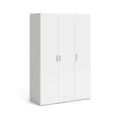 Guardaroba 3 Ante > Dmora Guardaroba 3 Ante Appendiabiti 5 Ripiani 135x52 cm, 3 Ante - Gerrei Bianco