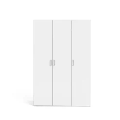 Guardaroba 3 Ante > Dmora Guardaroba 3 Ante Appendiabiti 5 Ripiani 135x52 cm, 3 Ante - Gerrei Bianco