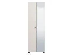 Guardaroba 2 Ante > Dmora Guardaroba 2 Ante Bianco Bianco Appendiabiti 4 Ripiani 58x195h cm, 5 Vani - Lomazzo Bianco, Bianco