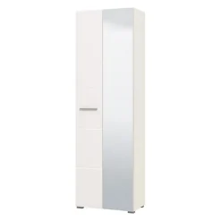 Guardaroba 2 Ante Bianco Bianco Appendiabiti 4 Ripiani 60x192.5h cm, 5 Vani - Griante