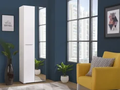 Guardaroba 2 Ante Bianco Bianco Appendiabiti 4 Ripiani 60x192.5h cm, 5 Vani - Griante