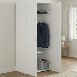 Guardaroba 2 ante bianco camera da letto 77x175h cm - Alibabba