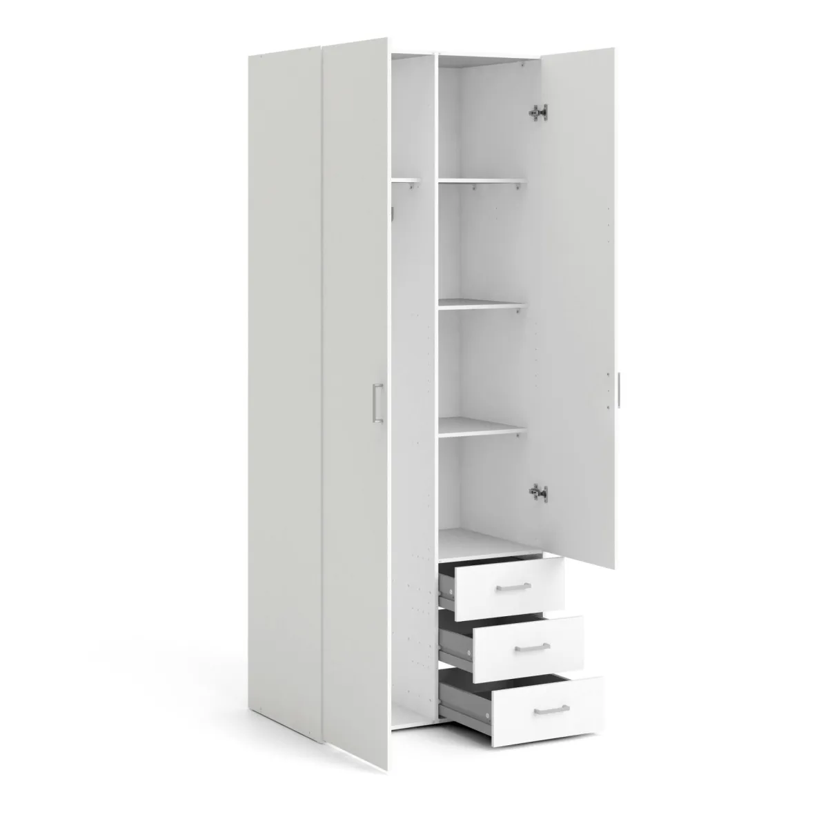 Guardaroba 2 Ante|Lavanderia > Dmora Guardaroba 2 ante con appendiabiti 77x200h cm - Apollina Bianco