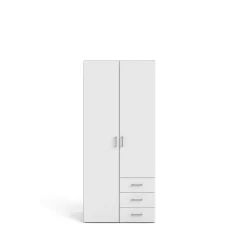 Guardaroba 2 ante bianco con cassetti 77x175h cm - Arci