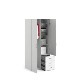 Guardaroba 2 ante bianco con cassetti 77x175h cm - Arci