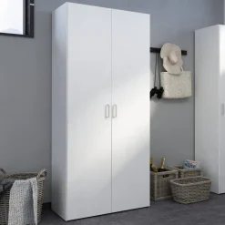 Guardaroba 2 ante bianco con cassetti 77x175h cm - Arci
