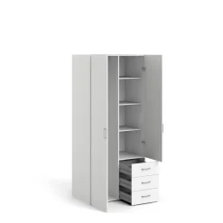 Guardaroba 2 ante bianco con cassetti 77x175h cm - Arci