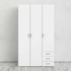Guardaroba 3 ante bianco con cassetti 115x200h cm - Aquilone