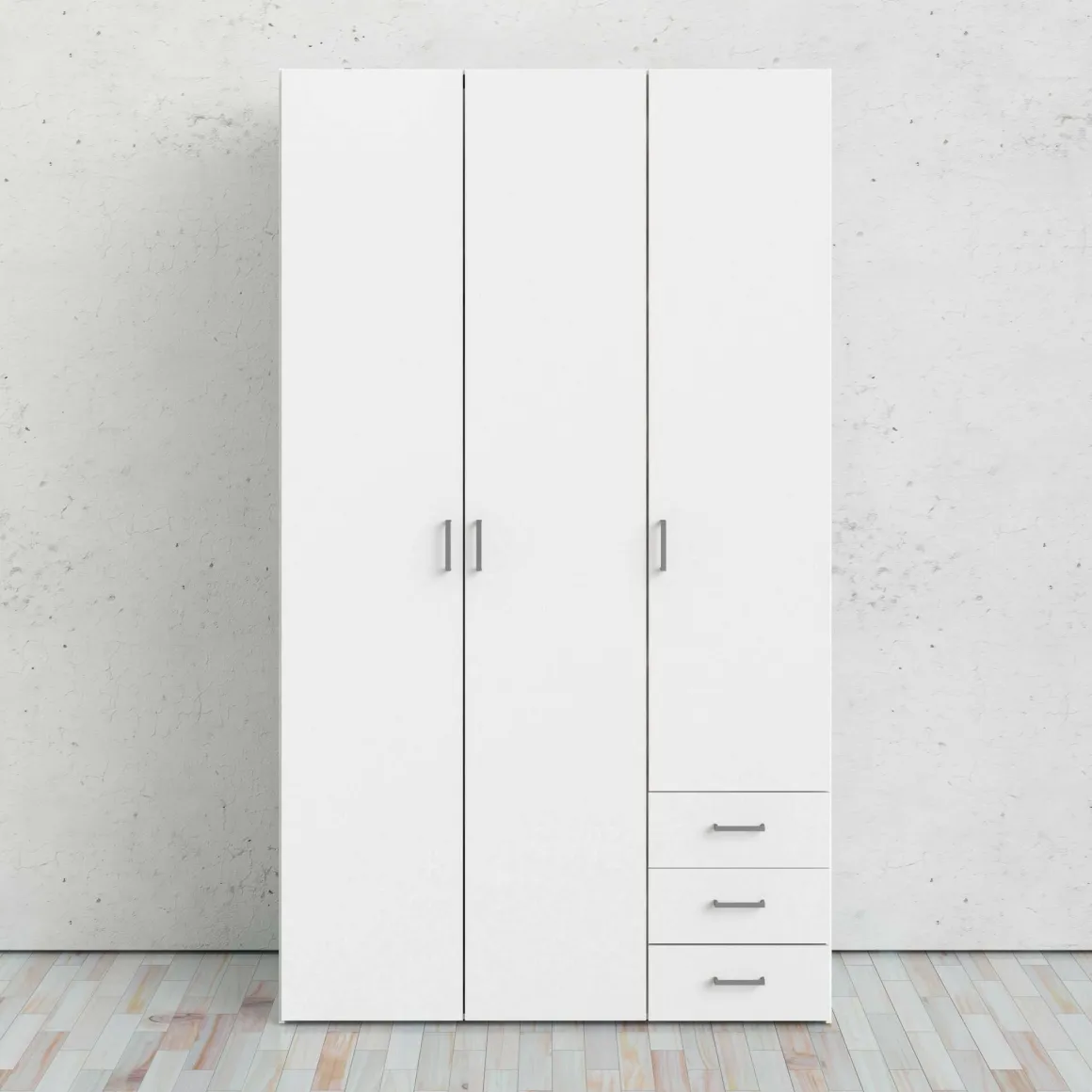 Guardaroba 3 ante bianco con cassetti 115x200h cm - Aquilone