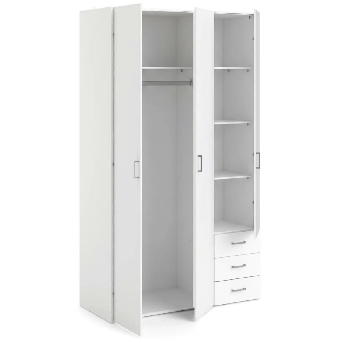 Guardaroba 3 ante bianco con cassetti 115x200h cm - Aquilone