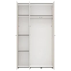 Guardaroba 3 Ante Bianco Crema Nero Appendiabiti 4 Ripiani 117x52 cm, 3 Ante - Ouarza
