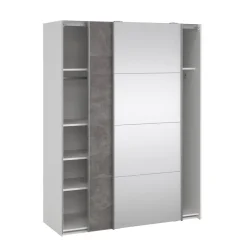 Guardaroba 2 ante bianco e grigio 150x200h cm - Seraphine