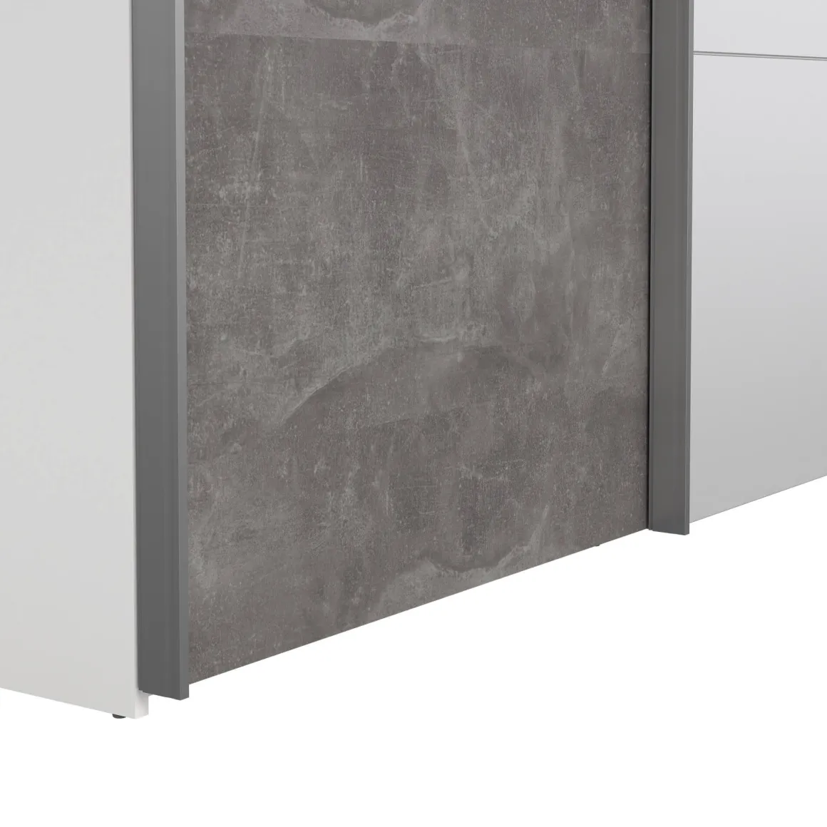 Guardaroba 2 ante bianco e grigio 150x200h cm - Seraphine