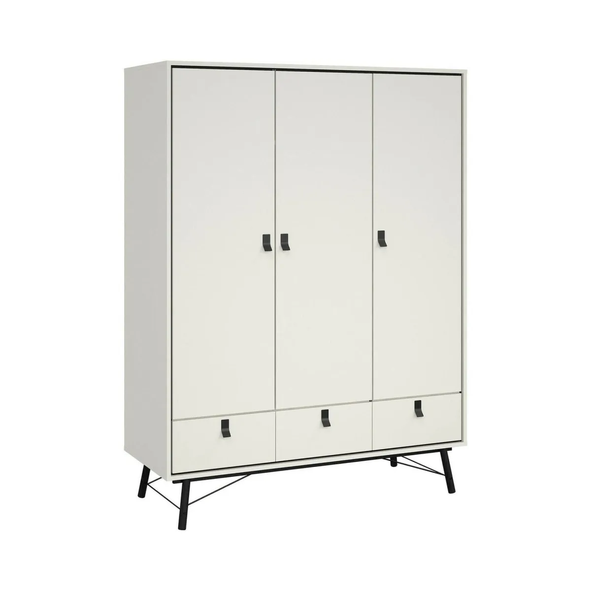 Guardaroba 3 Ante > Dmora Guardaroba 3 ante bianco e nero 150x200h cm - Virgil Nero, Bianco