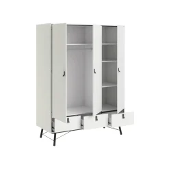 Guardaroba 3 Ante > Dmora Guardaroba 3 ante bianco e nero 150x200h cm - Virgil Nero, Bianco