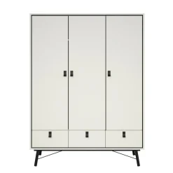 Guardaroba 3 Ante > Dmora Guardaroba 3 ante bianco e nero 150x200h cm - Virgil Nero, Bianco