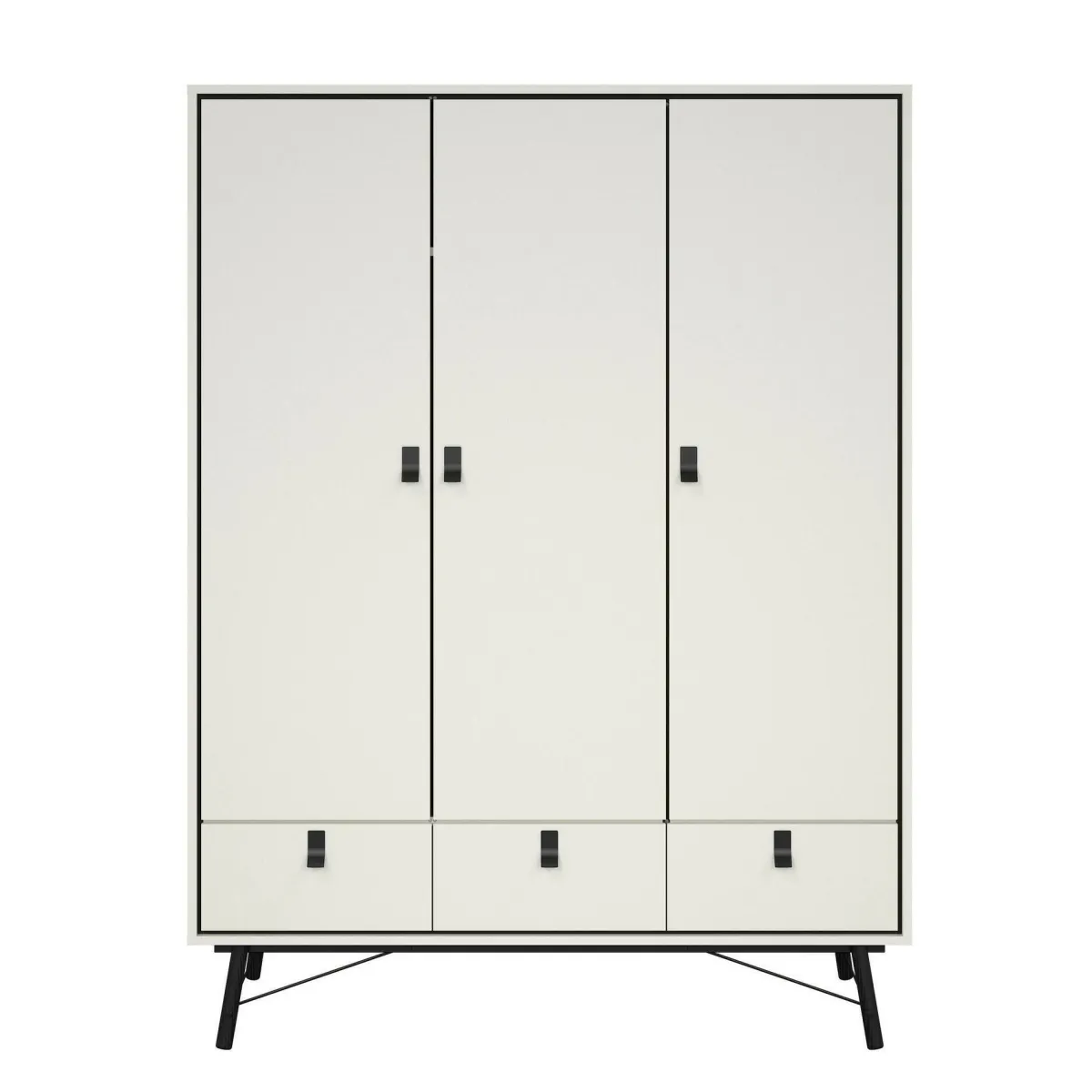 Guardaroba 3 Ante > Dmora Guardaroba 3 ante bianco e nero 150x200h cm - Virgil Nero, Bianco