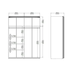 Guardaroba 2 ante bianco e rovere 150x200h cm - Maurice