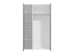Guardaroba 3 Ante > Dmora Guardaroba 3 Ante Bianco Grigio Cemento Appendiabiti 5 Ripiani 119x53 cm, 3 Ante - Lavagno Grigio, Bianco Cemento