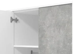 Guardaroba 3 Ante > Dmora Guardaroba 3 Ante Bianco Grigio Cemento Appendiabiti 5 Ripiani 119x53 cm, 3 Ante - Lavagno Grigio, Bianco Cemento