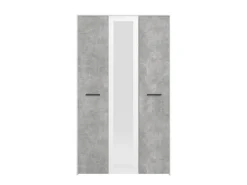 Guardaroba 3 Ante > Dmora Guardaroba 3 Ante Bianco Grigio Cemento Appendiabiti 5 Ripiani 119x53 cm, 3 Ante - Lavagno Grigio, Bianco Cemento