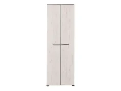 Guardaroba 2 Ante > Dmora Guardaroba 2 Ante Bianco Larice Marrone Noce un Ripiano Appendiabiti 67.5x195h cm, Apertura Battente - Pinasca Marrone Noce, Bianco Larice