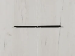 Guardaroba 2 Ante > Dmora Guardaroba 2 Ante Bianco Larice Marrone Noce un Ripiano Appendiabiti 67.5x195h cm, Apertura Battente - Pinasca Marrone Noce, Bianco Larice