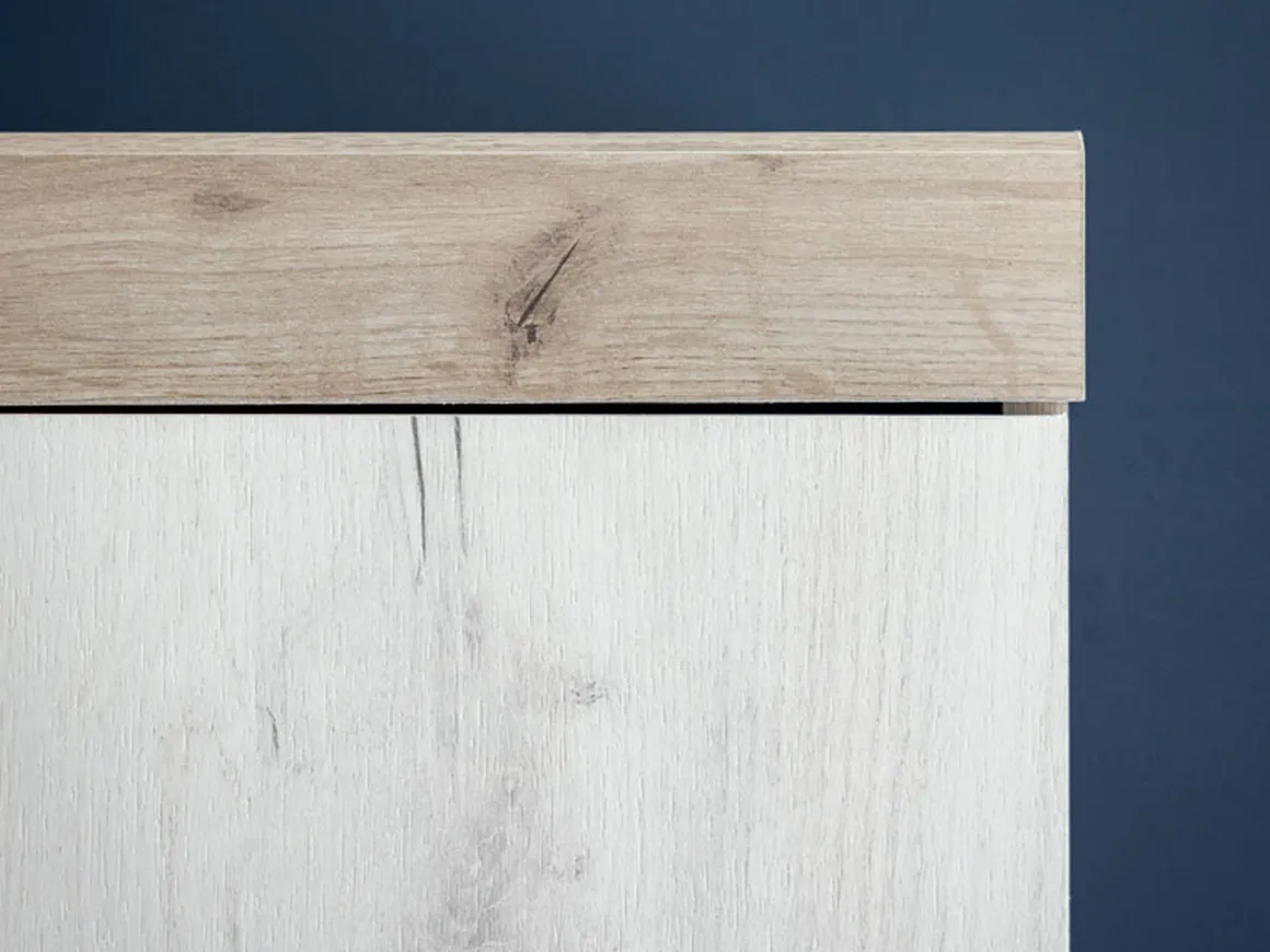 Guardaroba 2 Ante Bianco Larice Marrone Rovere Appendiabiti Cassetti 80x202h cm, un Ripiano - Egna