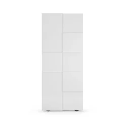 Guardaroba 2 Ante > Dmora Guardaroba 2 Ante 2 Ripiani Appendiabiti 78x186.5h cm, Apertura Standard - Comerio Bianco Lucido