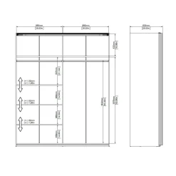Guardaroba 2 Ante > Dmora Guardaroba 2 ante 242x220h cm - Kauri Bianco Lucido