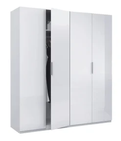 Altri Guardaroba|Camera Da Letto > Dmora Guardaroba 4 ante 180x200h cm - Aram Bianco Lucido