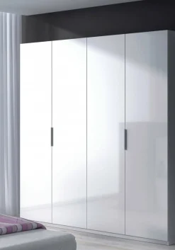 Altri Guardaroba|Camera Da Letto > Dmora Guardaroba 4 ante 180x200h cm - Aram Bianco Lucido