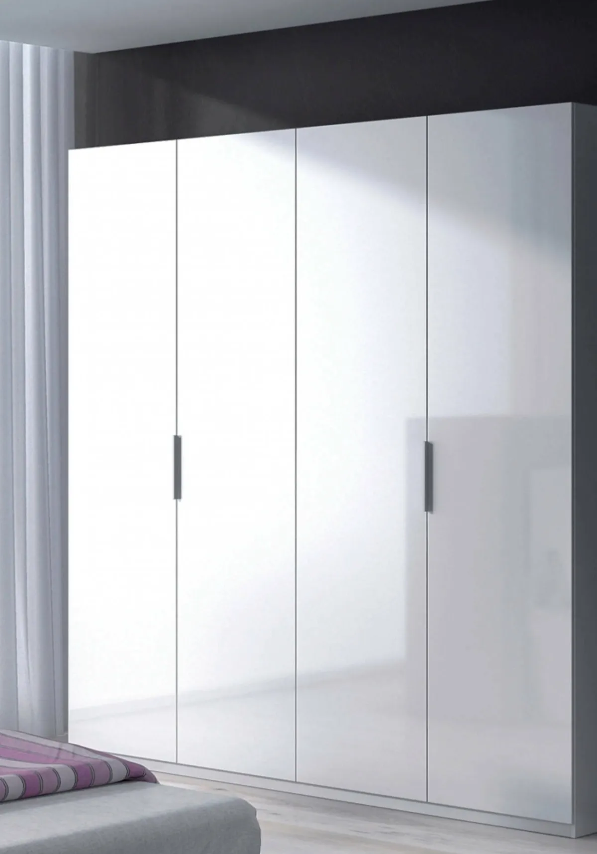Altri Guardaroba|Camera Da Letto > Dmora Guardaroba 4 ante 180x200h cm - Aram Bianco Lucido