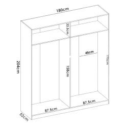 Guardaroba 4 ante bianco lucido 180x204h cm - Iuventas