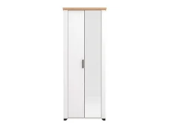 Guardaroba 2 Ante > Dmora Guardaroba 2 Ante Bianco Marrone Rovere Nodi Appendiabiti 3 Ripiani 75x194.5h cm, 4 Vani - Vittuone Marrone, Bianco Rovere Nodi
