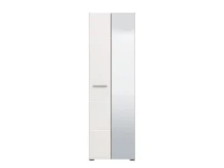 Guardaroba 2 Ante Bianco Marrone Rovere Nodi Appendiabiti 4 Ripiani 60x192.5h cm, 5 Vani - Griante