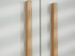 Guardaroba 3 Ante Bianco Marrone Rovere Nodi Appendiabiti 2 Cassetti 134.5x56 cm, 6 Ripiani - Pianezze