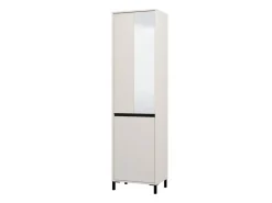 Guardaroba 2 Ante Bianco Nero Appendiabiti 2 Ripiani 54.5x205.5h cm, 3 Vani - Monta