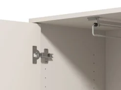 Guardaroba 2 Ante Bianco Nero Appendiabiti 2 Ripiani 54.5x205.5h cm, 3 Vani - Monta