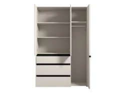 Guardaroba 3 Ante > Dmora Guardaroba 3 Ante Bianco Nero 4 Ripiani 3 Cassetti 138x55 cm, Appendiabiti - Ilbonoo Nero, Bianco
