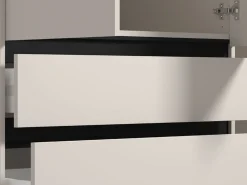 Guardaroba 3 Ante > Dmora Guardaroba 3 Ante Bianco Nero 4 Ripiani 3 Cassetti 138x55 cm, Appendiabiti - Ilbonoo Nero, Bianco