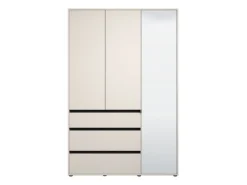 Guardaroba 3 Ante > Dmora Guardaroba 3 Ante Bianco Nero 4 Ripiani 3 Cassetti 138x55 cm, Appendiabiti - Ilbonoo Nero, Bianco