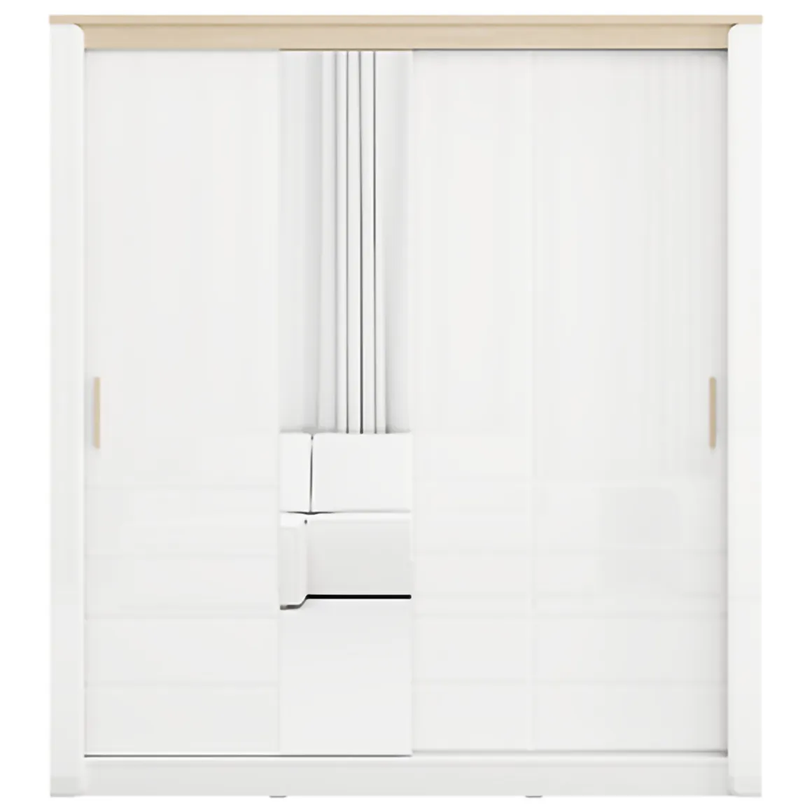 Guardaroba 2 Ante > Dmora Guardaroba 2 Ante Bianco Opaco Marrone Rovere Nodi 4 Ripiani Appendiabiti 95x208h cm, Apertura Battente - Tavole Marrone Rovere nodi, Bianco Opaco
