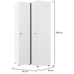 Guardaroba 2 Ante > Dmora Guardaroba 2 Ante Bianco Opaco Nero Appendiabiti un Ripiano 79x208h cm, 2 Ante - Pomar Nero, Bianco Opaco