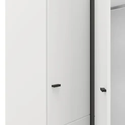 Guardaroba 2 Ante > Dmora Guardaroba 2 Ante Bianco Opaco Nero Appendiabiti un Ripiano 79x208h cm, 2 Ante - Pomar Nero, Bianco Opaco