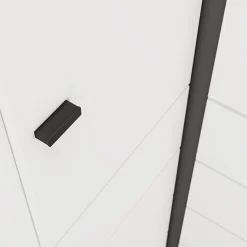 Guardaroba 2 Ante > Dmora Guardaroba 2 Ante Bianco Opaco Nero Appendiabiti un Ripiano 79x208h cm, 2 Ante - Pomar Nero, Bianco Opaco