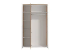 Guardaroba 3 Ante > Dmora Guardaroba 3 Ante Bianco Rovere Nodi Marrone Appendiabiti 5 Ripiani 119x53 cm, 7 Vani - Lavagno Marrone, Bianco Rovere Nodi