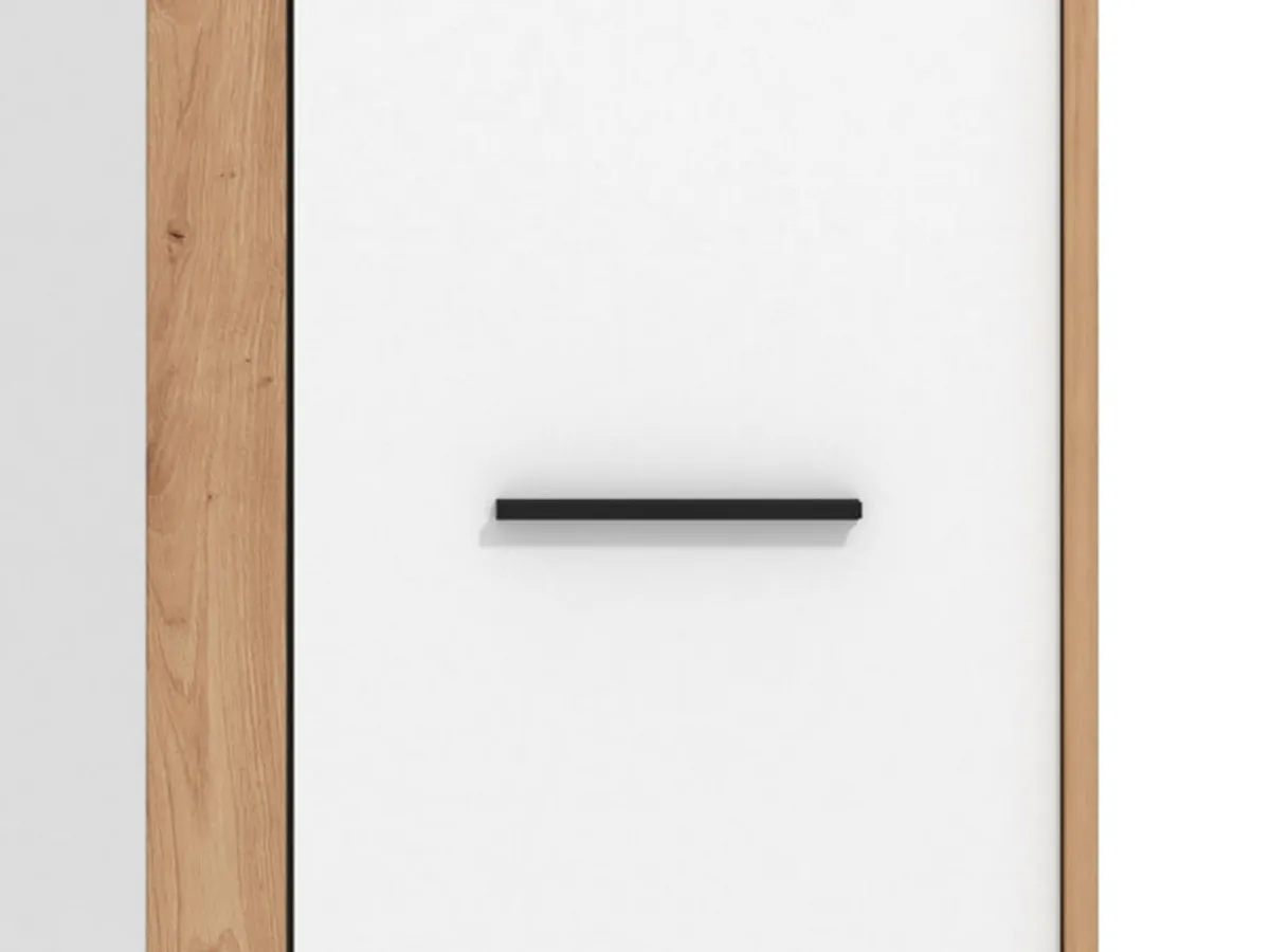 Guardaroba 3 Ante > Dmora Guardaroba 3 Ante Bianco Rovere Nodi Marrone Appendiabiti 5 Ripiani 119x53 cm, 7 Vani - Lavagno Marrone, Bianco Rovere Nodi