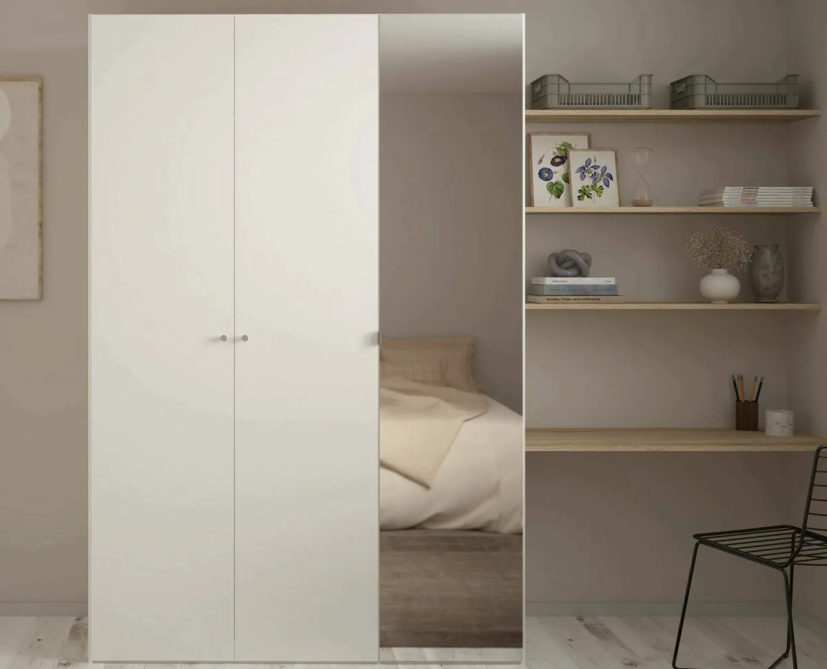 Armadi Multiuso 2 Ante > Dmora Guardaroba 3 ante salvaspazio 150x218h cm - Arce Bianco